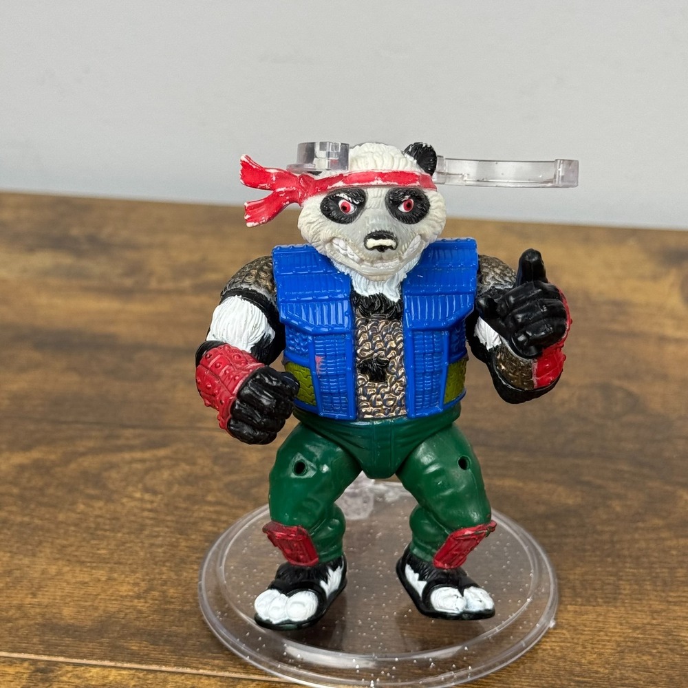 Vintage 1990 Playmates TMNT Panda Khan Action Figure Teenage Mutant Ninja Turtle